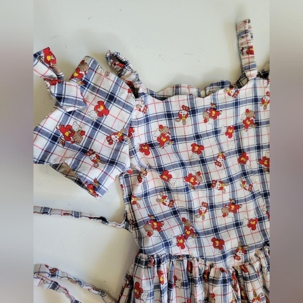 Vntg Giorgio Kids Bear Plaid Pinup Dress Size 7 - Picture 3 of 10